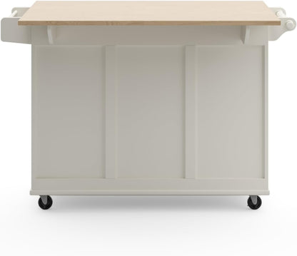 Homestyles Dolly Madison Mobile Kitchen Island Cart, Drop Leaf Breakfast Bar