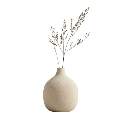 Kovanis Minimalist Geometric Ceramic Vase - Modern Nordic Matte White Flower Pot for Home Decor