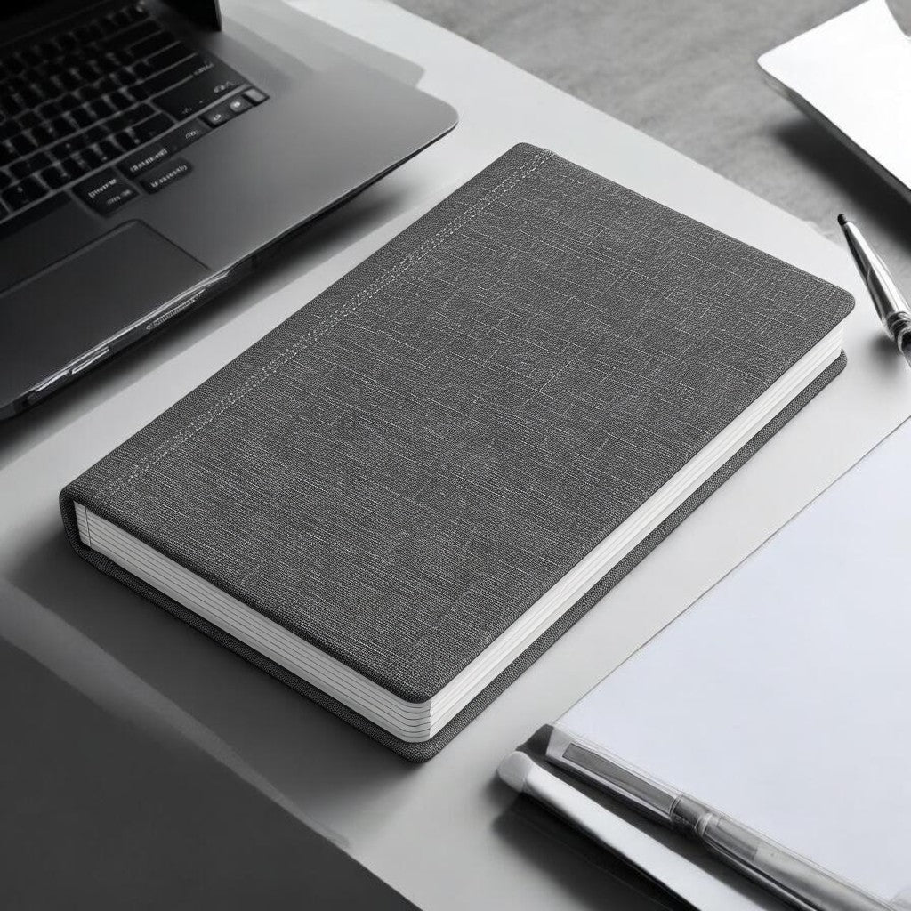 Kovanis Premium Linen Hardcover Journal - A5 Dotted Grid Notebook with 160GSM Thick Paper for Writing & Sketching