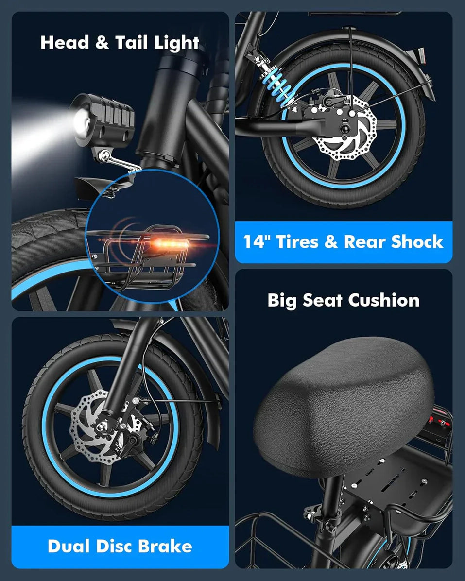Adults Electric Scooter with Large Middle Basket