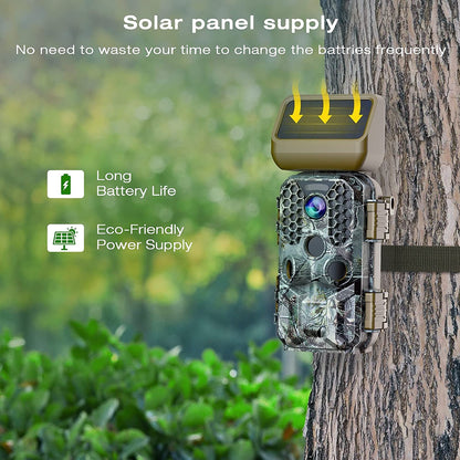 T200 4K 30MP Solar panel Trail Camera with WiFi Bluetooth