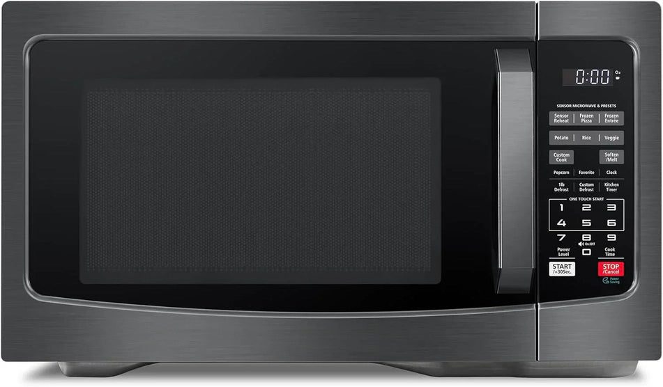 Air Fryer Combo 8-in-1 Countertop Microwave Oven, with Convection, Broil, Odor Removal Mode, 12.4" Position Memory Turntable, Child-Lock, 1.0 Cu.ft, Black Stainless Steel