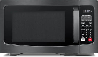 Air Fryer Combo 8-in-1 Countertop Microwave Oven, with Convection, Broil, Odor Removal Mode, 12.4" Position Memory Turntable, Child-Lock, 1.0 Cu.ft, Black Stainless Steel