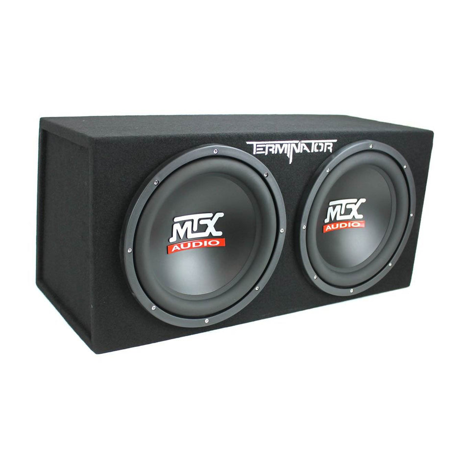 MTX TNE212D 12" 1200W Dual Loaded Subwoofer Box + 1500W Amplifier + Capacitor