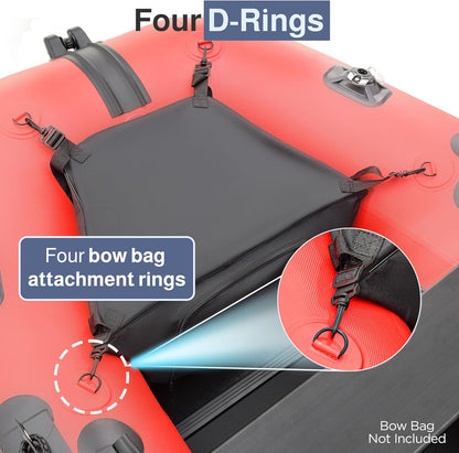 Inflatable Boat | Yacht Dinghy Tender Raft | Multi Person Fishing Boat | Aluminum Floor Oars | Fishing Rod Holders | Heavy-Duty PVC | 2024 Model |