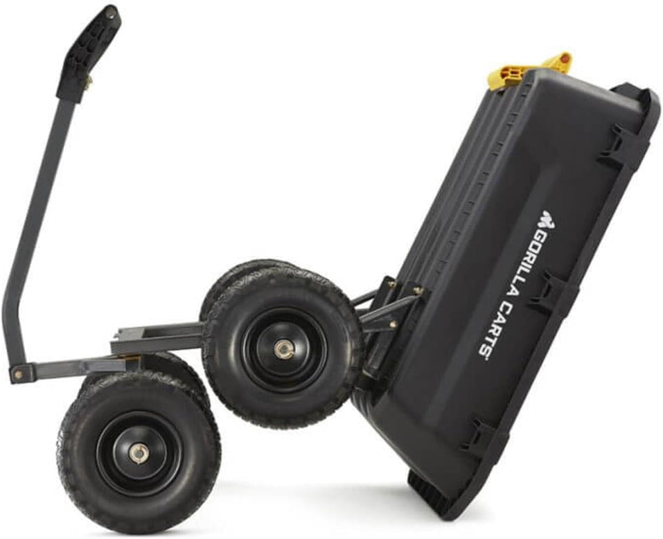 7GCG-NF Heavy-Duty Poly Dump Garden Cart with No-Flat Tires, 7 Cubic Feet, 1200-Pound Capacity, Black, Amazon Exclusive