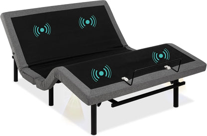 Best Choice Products Ergonomic Twin XL Size Adjustable Bed Frame, Electric Base w/Wireless Remote Control, Nightlight, Massager, 2 USB Ports