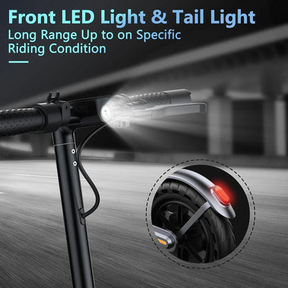 Electric Scooter, 350W/500W Powerful Motor, 8.5"/10" Solid Tires, 19/22Mph, 28/21/12 Miles Range,Dual Braking
