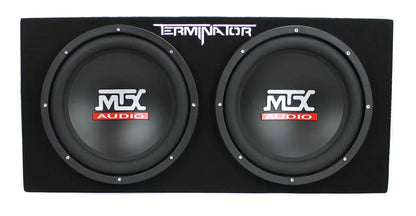 MTX 12" Dual Loaded Car Subwoofer w/Sub Box, Amplifier, & QPower Wiring Kit