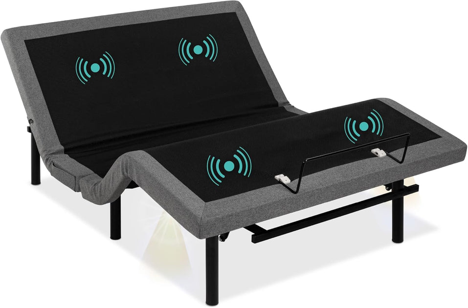 Best Choice Products Ergonomic Twin XL Size Adjustable Bed Frame, Electric Base w/Wireless Remote Control, Nightlight, Massager, 2 USB Ports