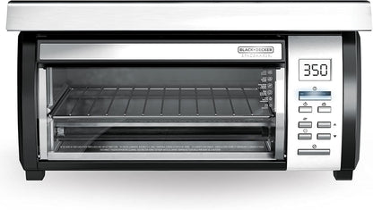 BLACK DECKER SpaceMaker Under Counter Toaster Oven, Digital Controls, Black/Stainless Steel, Fits 9 Pizza or 4 Slices
