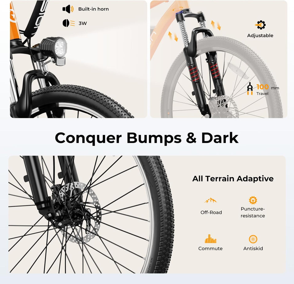 Eb5 Electric Bike 500W Motor 40Miles 20Mph