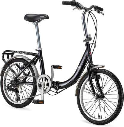 Schwinn Loop Adult Folding Bike for Men and Women, 20-inch Wheels, 7-Speed Drivetrain