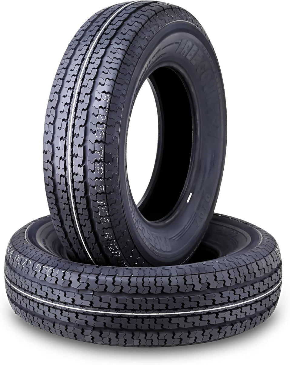 set of 4 Heavy Duty Trailer Tires ST205/75R15 205 75 15 10-Ply Load Range E Steel Belted Radial w/Scuff Guard