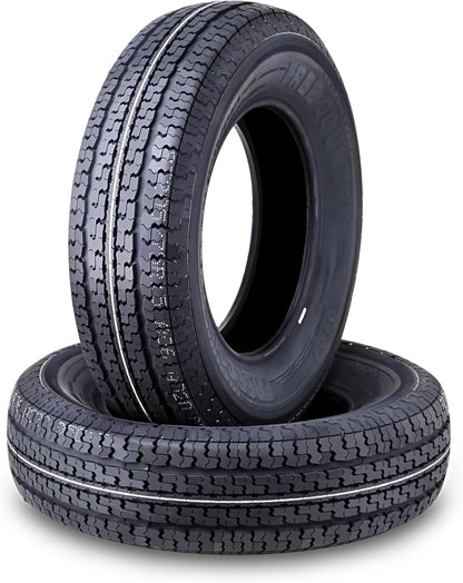 set of 4 Heavy Duty Trailer Tires ST205/75R15 205 75 15 10-Ply Load Range E Steel Belted Radial w/Scuff Guard